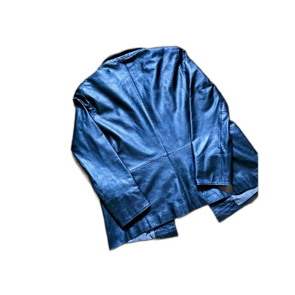 Vintage 90's Womens GAP Genuine Leather Jacket Shell Size Large - Picture 5 of 14